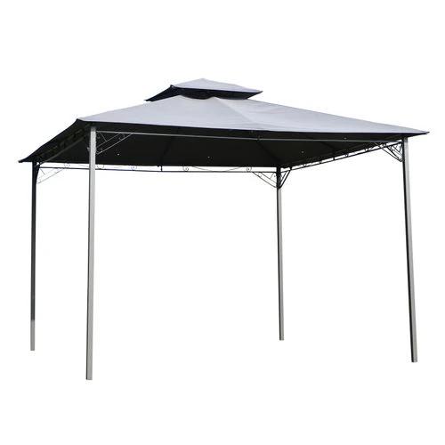 Outsunny 3x3(m) Outdoor Patio Gazebo Steel Canopy Tent Pavilion 2-Tier Roof Top - Gazebos