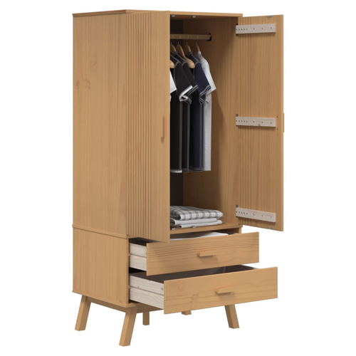 vidaXL Wardrobe OLDEN Brown 76.5x53x172 cm Solid Wood Pine by vidaXL