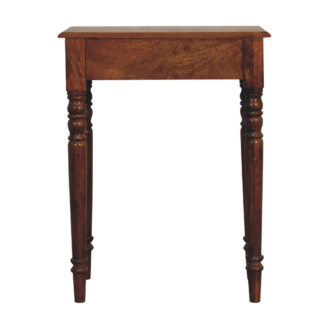 Artisan Furniture Artisan Furniture Solid Wood Chestnut Turned Leg Writing Desk, 1 Drawer, Brown - Desk