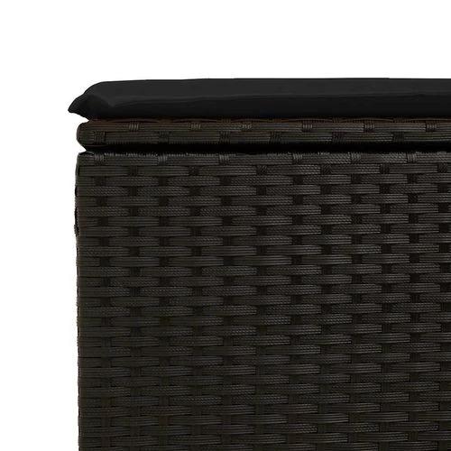 vidaXL vidaXL 2 Piece Garden Sofa Set with Cushions Black Poly Rattan Acacia - Garden Sofa Sets