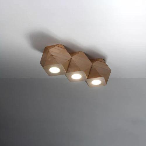Sollux Lighting Ceiling lamp wood Woody Scandinavian Design GU10 - Ceiling Lights