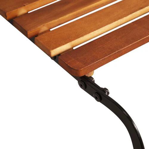 vidaXL Sun Lounger with Steel Legs Solid Acacia Wood - Sun Lounger