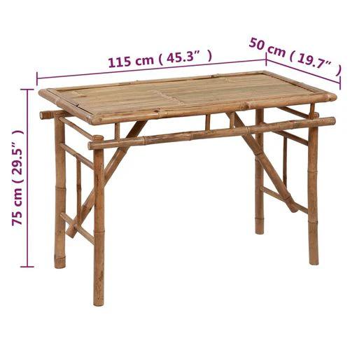 vidaXL Folding Garden Table 115x50x75 cm Bamboo - Garden Table