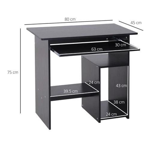 HOMCOM Homcom Compact Computer Desk, 73.5H cm-Black - Uncategorized Desk