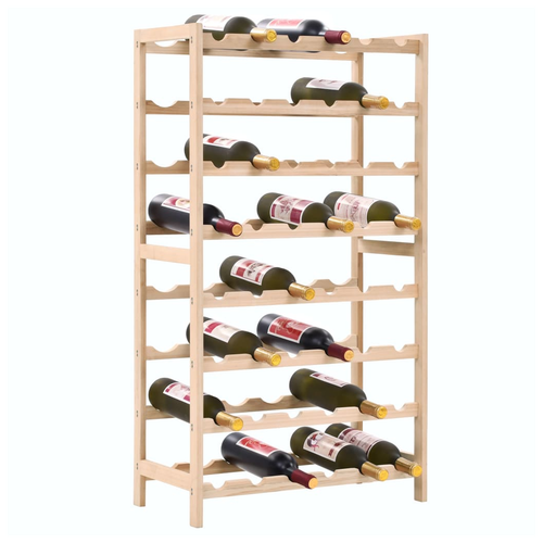 vidaXL Wooden Wine Rack 57.5x28x102 cm with 8 Tiers for Wine Enthusiasts by vidaXL