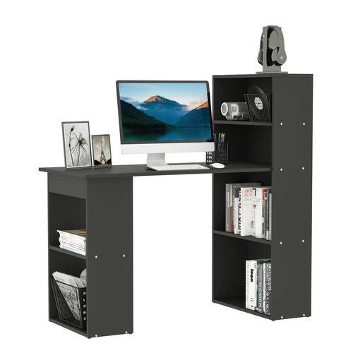 Computer Desk, 120Lx55Dx120H cm-Black by HOMCOM