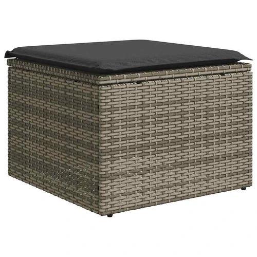 vidaXL 2 Piece Garden Sofa Set with Cushions Grey Poly Rattan Acacia by vidaXL