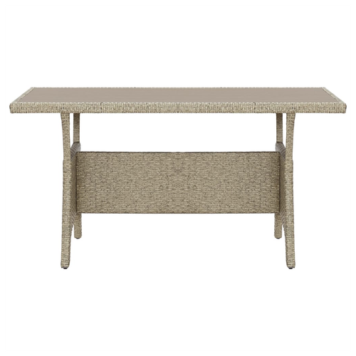 vidaXL Garden Table Grey 130x70x66 cm Poly Rattan by vidaXL