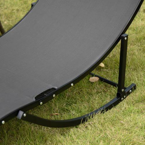 Set of 2 S-shaped Zero Gravity recliners 165x61x63cm Dark Grey by Outsunny