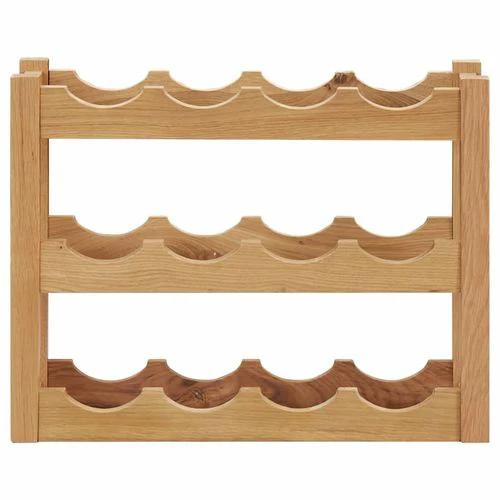 Solid Oak Wood Wine Rack for 12 Bottles 47x21x36 cm Rustic Design for Home Wine Storage by vidaXL