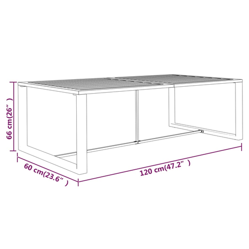 vidaXL vidaXL Outdoor Dining Table Anthracite 120x60x66 cm Aluminium - Garden Table