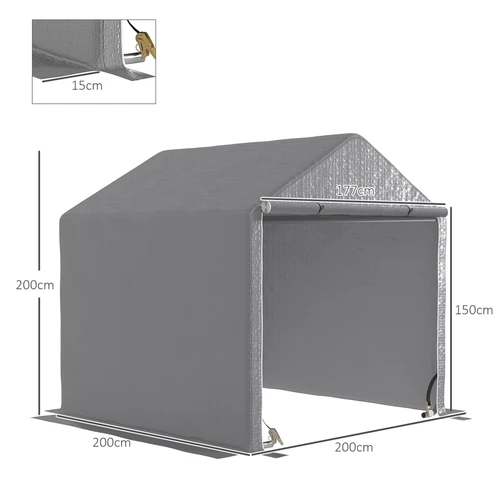 Outsunny 6.5 Feet x 6.5 Feet x 6.5 Feet Temporary Garden Shed Storage Tent with Waterproof Canopy for Outdoor Tool and Bicycle Storage by Outsunny