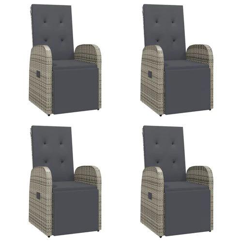 vidaXL vidaXL 5 Piece Garden Dining Set Grey Poly Rattan&Solid Wood Acacia - Garden Set