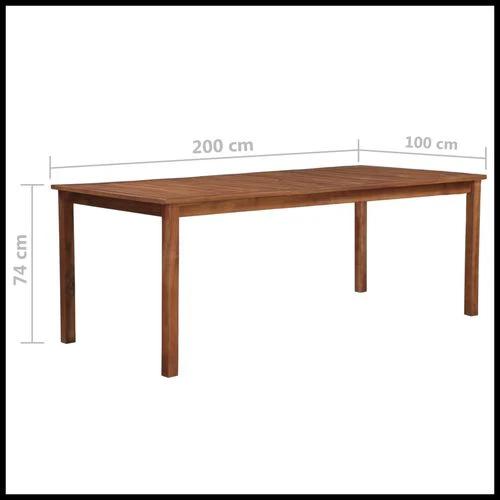 Garden Table 200x100x74 cm Solid Acacia Wood by vidaXL