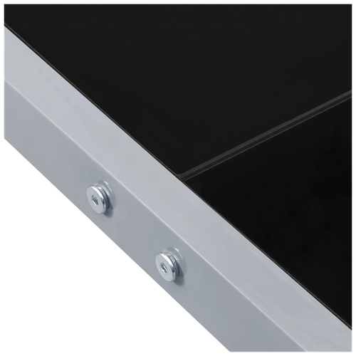 vidaXL Garden Table 130x130x72 cm Grey Steel and Glass by vidaXL