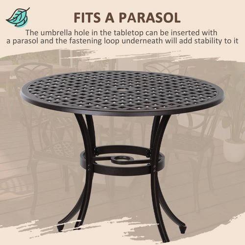 Outsunny Sturdy Cast Aluminium 4-Seater Garden Table Set for Small Spaces - Uncategorized Garden Set