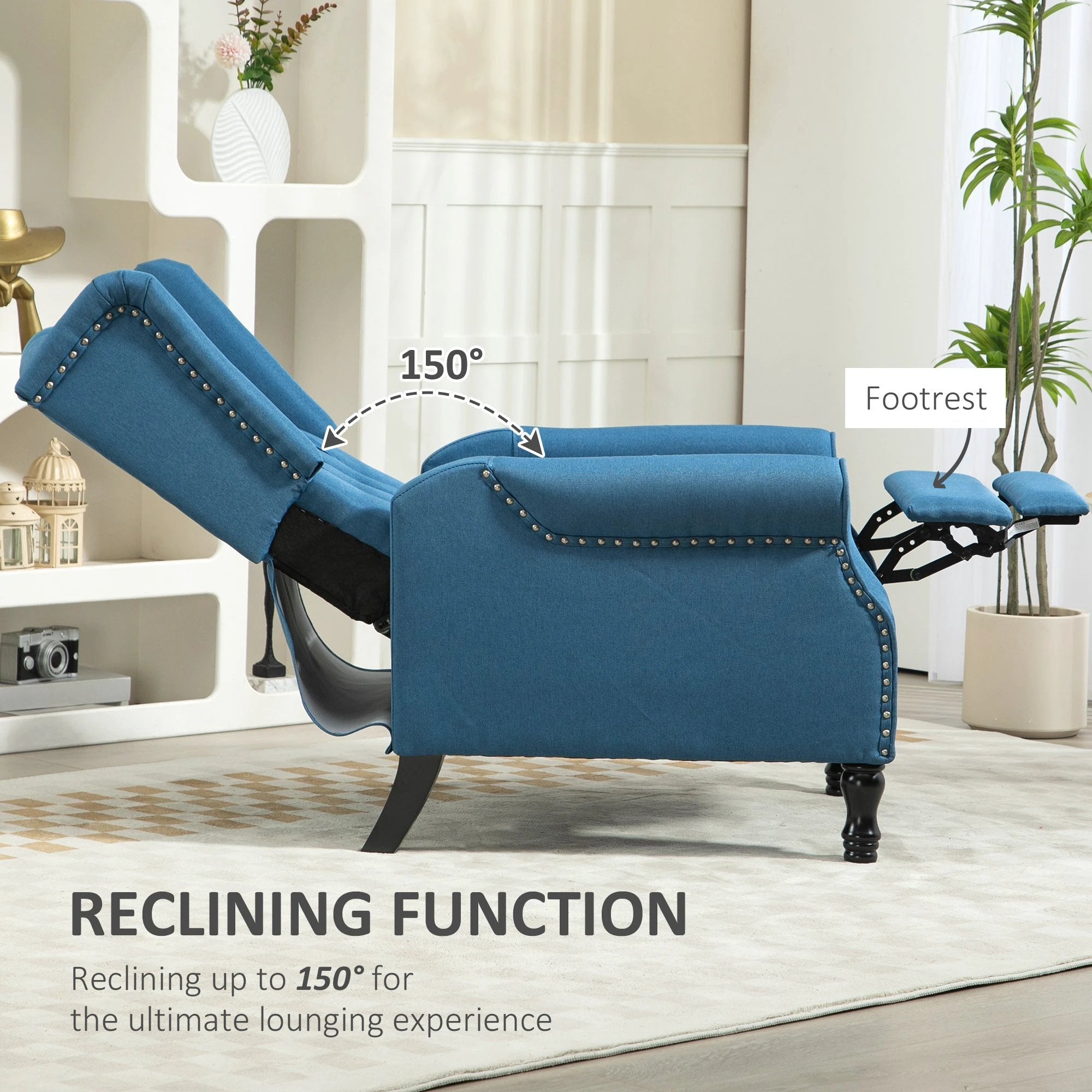 HOMCOM Manual Reclining Armchair Recliner with Footrest by HOMCOM