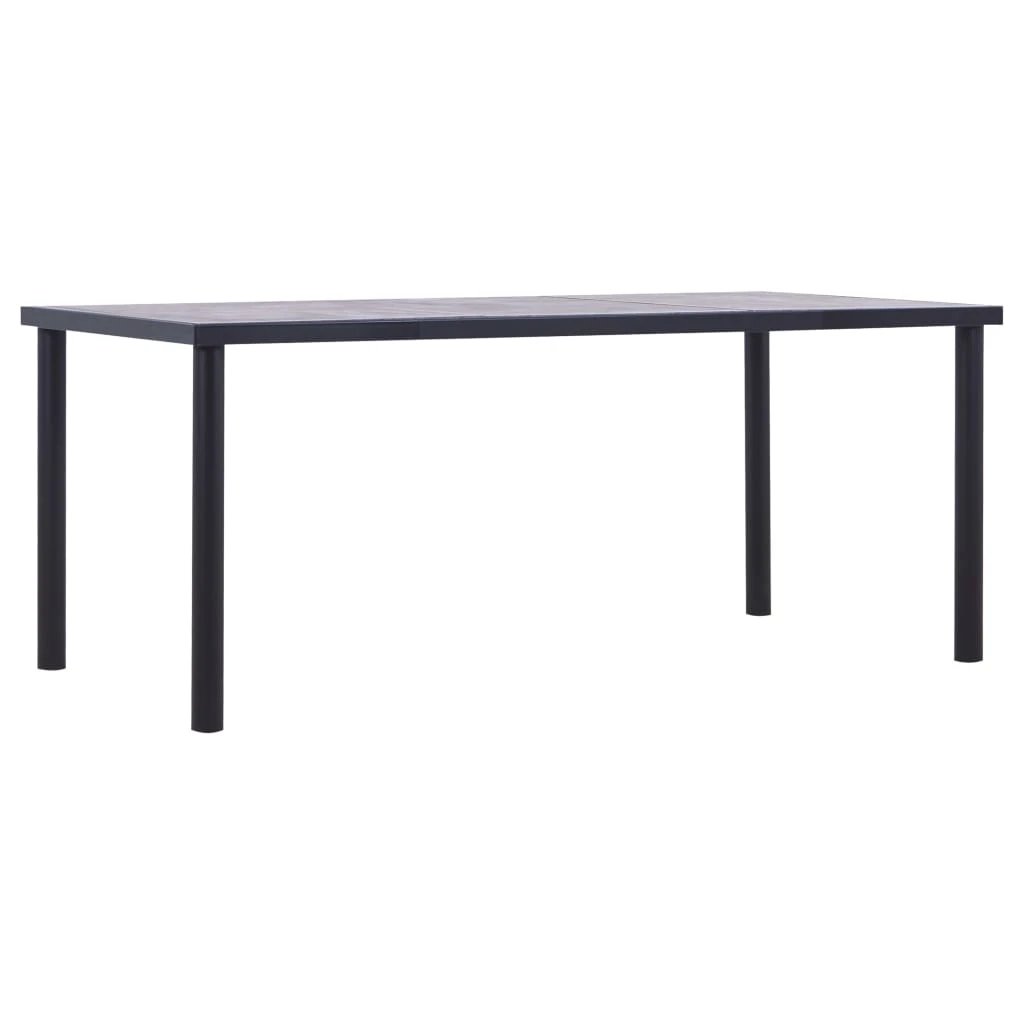 vidaXL Dining Table Black and Concrete Grey 120x60x75 cm MDF by vidaXL