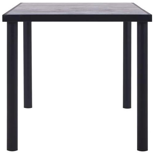 vidaXL vidaXL Dining Table Black and Concrete Grey 120x60x75 cm MDF -