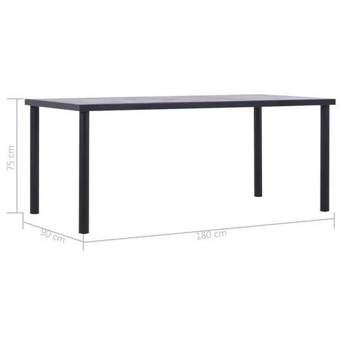 vidaXL vidaXL Dining Table Black and Concrete Grey 120x60x75 cm MDF -