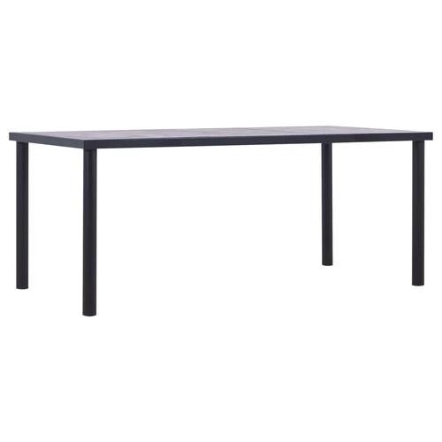 vidaXL vidaXL Dining Table Black and Concrete Grey 120x60x75 cm MDF -