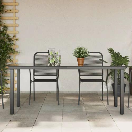 vidaXL Garden Table Black 80x80x74 cm Aluminium and Glass by vidaXL