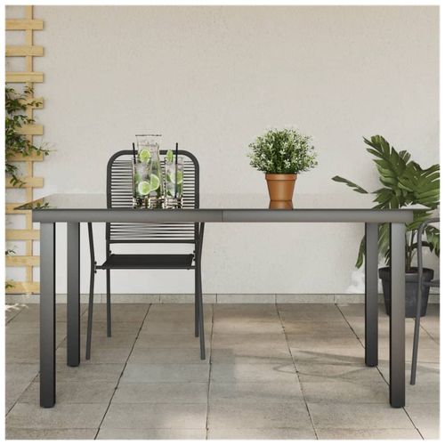 vidaXL vidaXL Garden Table Black 80x80x74 cm Aluminium and Glass -