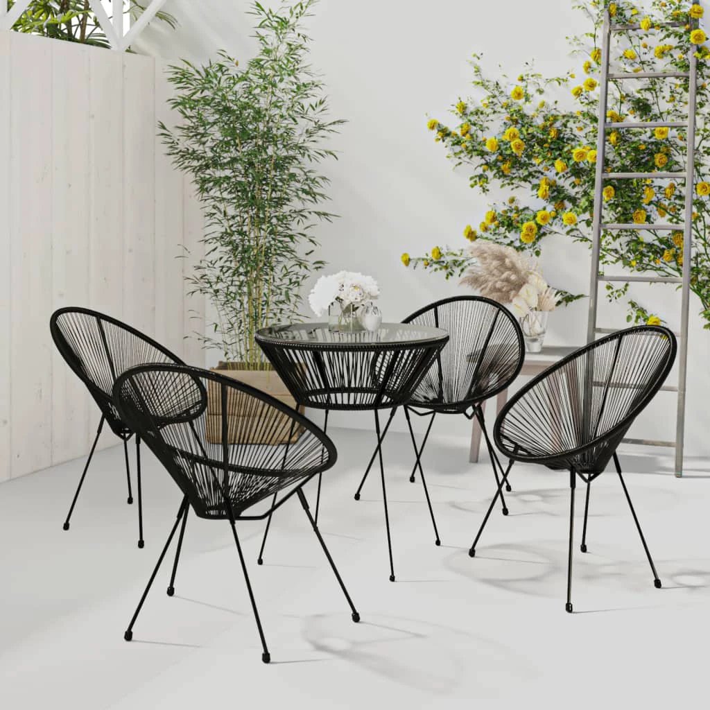vidaXL 3 Piece Garden Dining Set Black by vidaXL