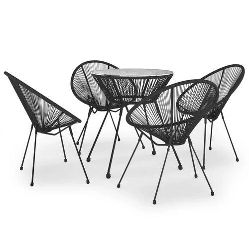 vidaXL vidaXL 3 Piece Garden Dining Set Black -