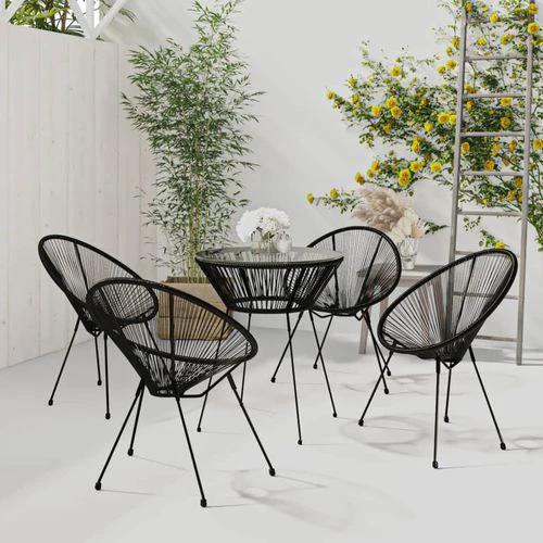 vidaXL vidaXL 3 Piece Garden Dining Set Black -
