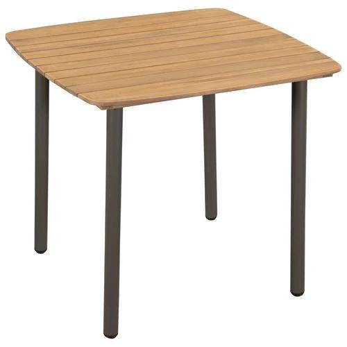 vidaXL Garden Table 80x80x72cm Solid Acacia Wood and Steel by vidaXL