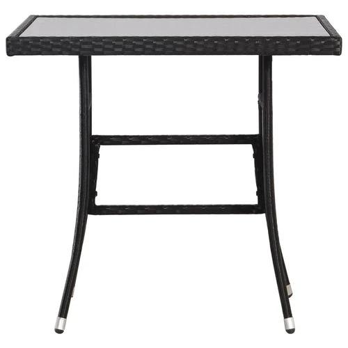 vidaXL Garden Table Black 140x80x74 cm Poly Rattan -