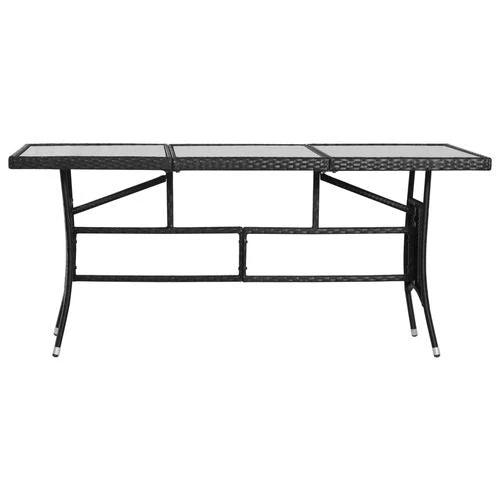 vidaXL Garden Table Black 140x80x74 cm Poly Rattan -