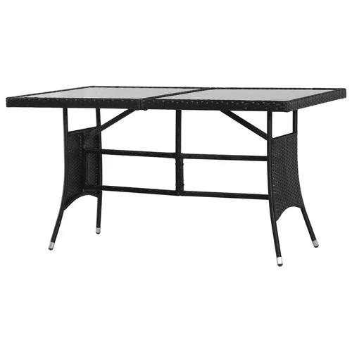 vidaXL Garden Table Black 140x80x74 cm Poly Rattan -
