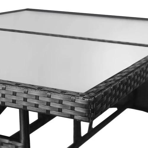 vidaXL Garden Table Black 140x80x74 cm Poly Rattan -