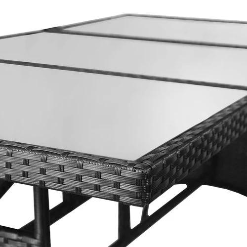 vidaXL Garden Table Black 140x80x74 cm Poly Rattan -
