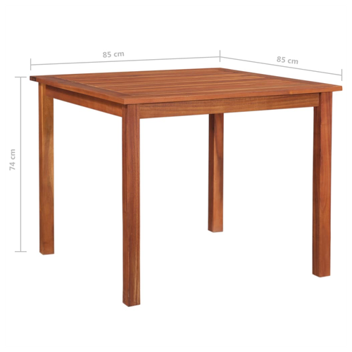 vidaXL Garden Table 85x85x74 cm Solid Acacia Wood by vidaXL