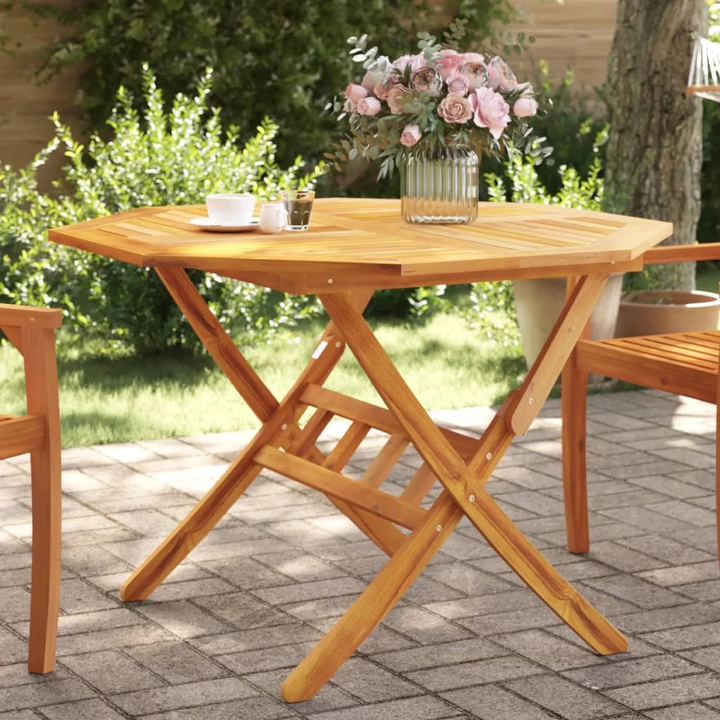 vidaXL Folding Garden Table 90x75 cm Solid Acacia Wood -