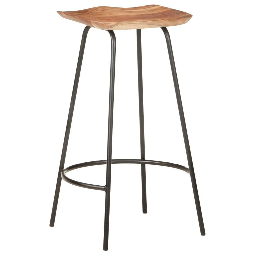 Bar Stools 2 pcs vidaXL Solid Acacia Wood by vidaXL