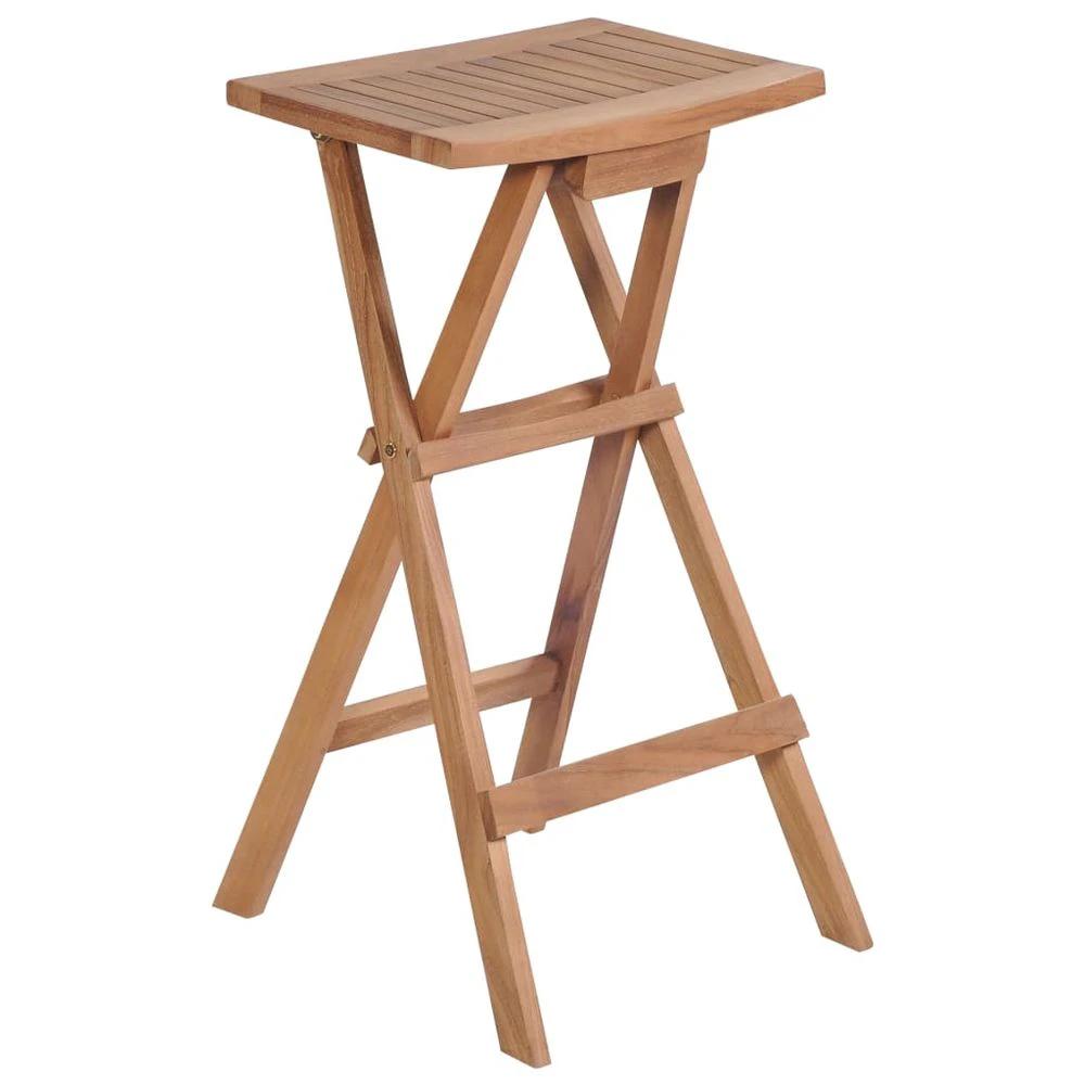 vidaXL Folding Bar Stools 2 pcs vidaXL Solid Teak Wood - Uncategorized Bar Stool