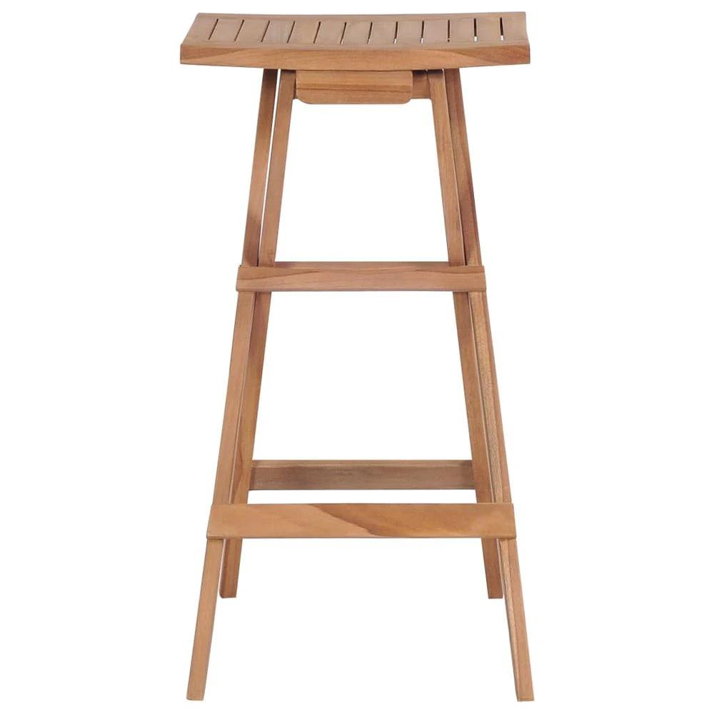vidaXL Folding Bar Stools 2 pcs vidaXL Solid Teak Wood - Uncategorized Bar Stool