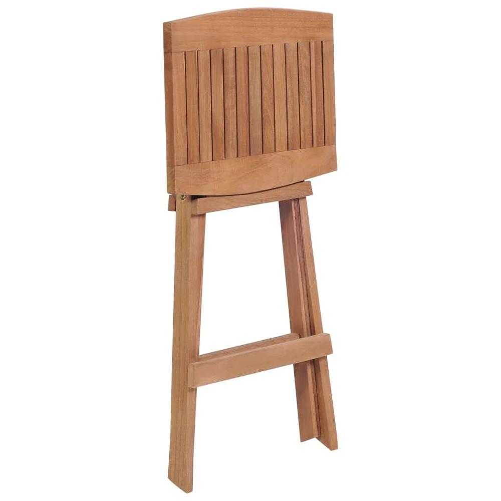 Folding Bar Stools 2 pcs vidaXL Solid Teak Wood by vidaXL