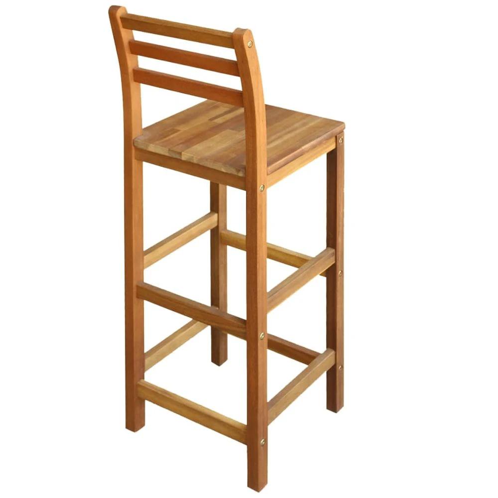 Bar Chairs 2 pcs vidaXL Solid Acacia Wood by vidaXL