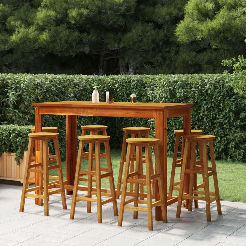Bar Chairs 2 pcs vidaXL Solid Acacia Wood by vidaXL