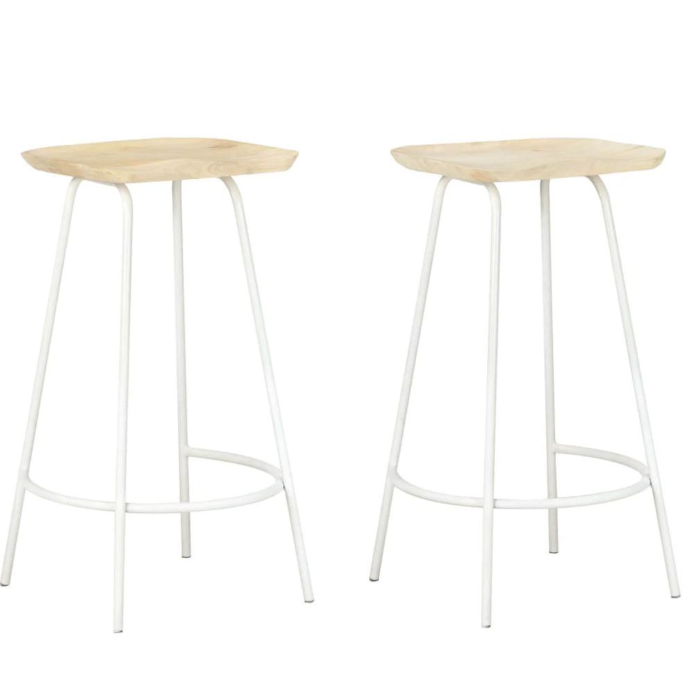 Bar Stools 2 pcs vidaXL Solid Mango Wood by vidaXL