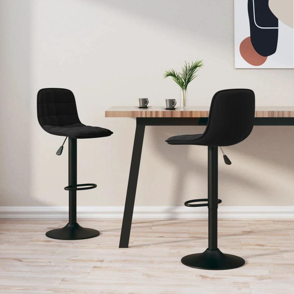 vidaXL Bar Stools vidaXL 2 pcs Black Velvet - Uncategorized Bar Stool