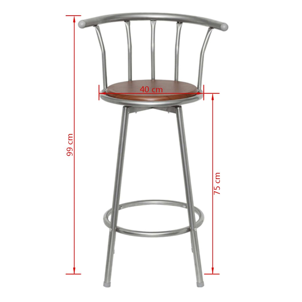 vBar Stools 2 pcs vidaXL Brown Steel by vidaXL