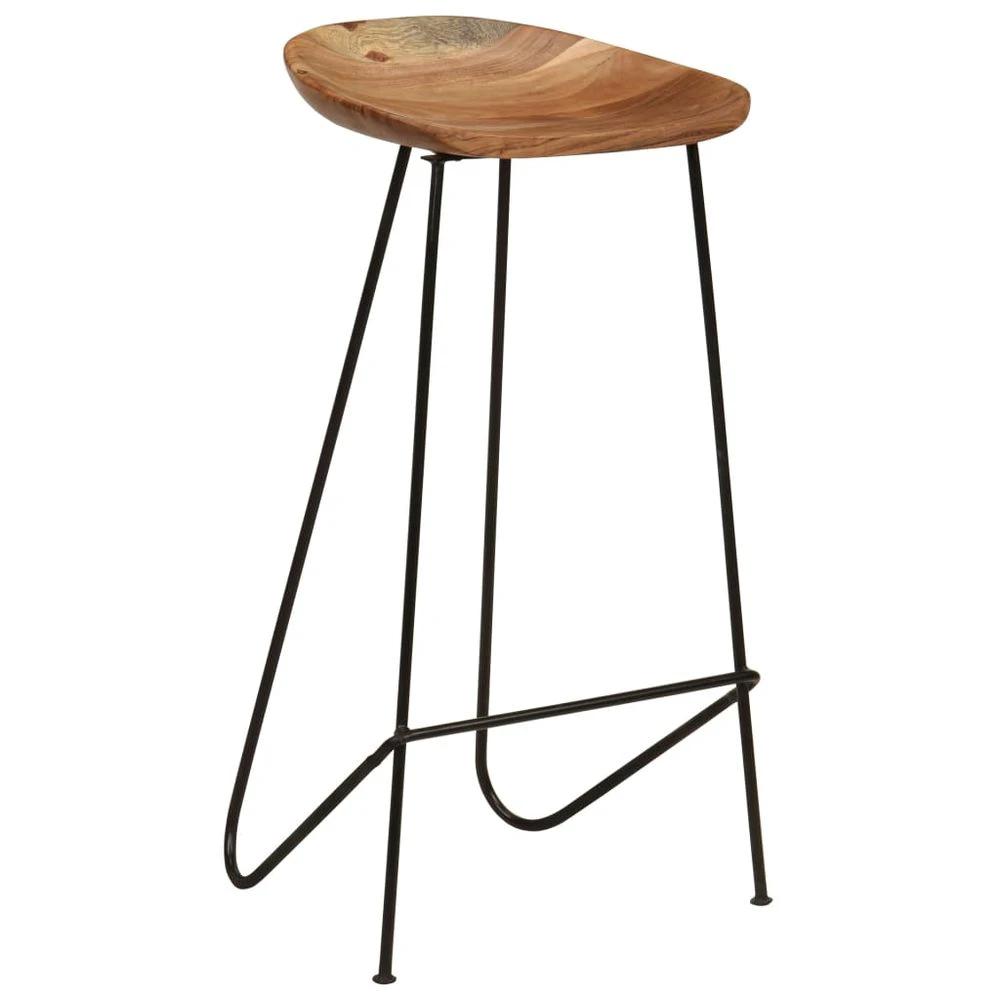 Bar Stools 2 pcs vidaXL Solid Acacia Wood by vidaXL