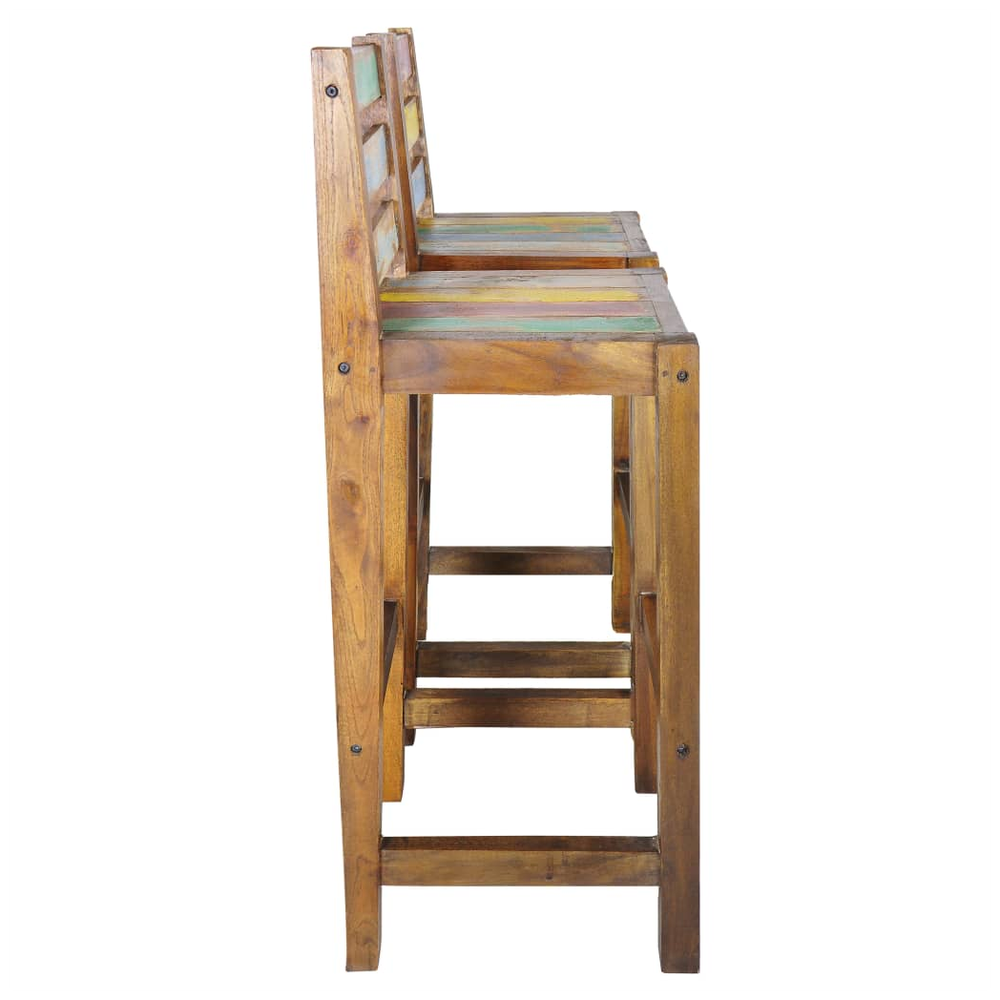 Bar Stools 2 pcs vidaXL Solid Reclaimed Wood by vidaXL