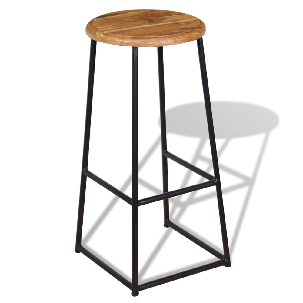 Bar Stools 2 pcs vidaXL Solid Teak Wood by vidaXL